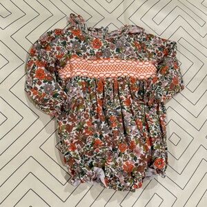 Boots & Bows Smocking Co. Fall Floral Bubble Outfit